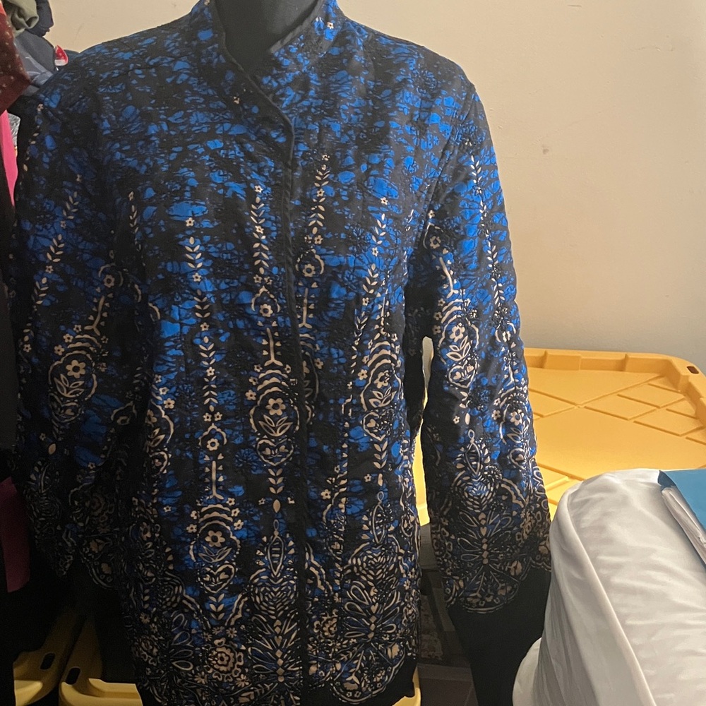 Elegant Blue and Black Women's Jacket